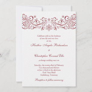 Einladung zur Hochzeitsfeier mit Roter Weißer Schn