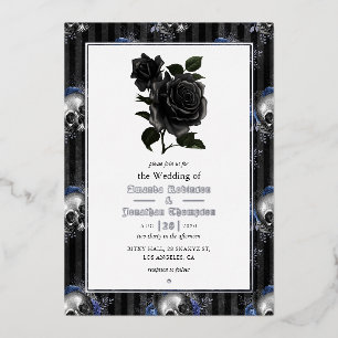 Einladung zur Hochzeitsfeier mit Silbergotik