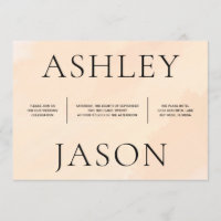 Einladung zur Hochzeitsfeier mit weichem Apricot