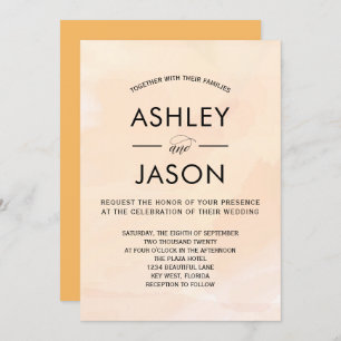 Einladung zur Hochzeitsfeier mit weichen Aprikosen