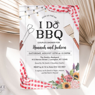 Einladung zur I Do BBQ Hochzeitsshower für Paare