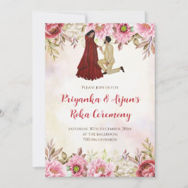 Einladung zur indischen Verlobung zur digitalen Ri