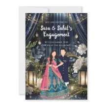 Einladung zur indischen Verlobung zur Ringzeremoni