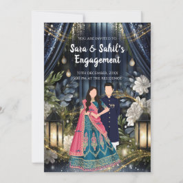 Einladung zur indischen Verlobung zur Ringzeremoni