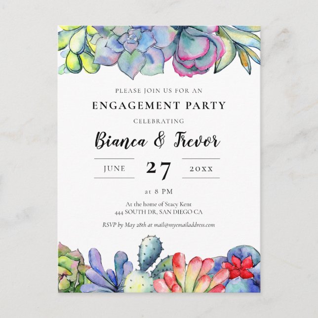 Einladung zur Kakteen Postkarte (Vorderseite)