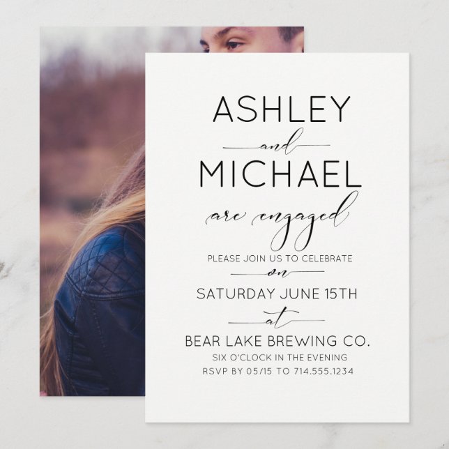 Einladung zur Kalligrafie-Typografie (Vorne/Hinten)