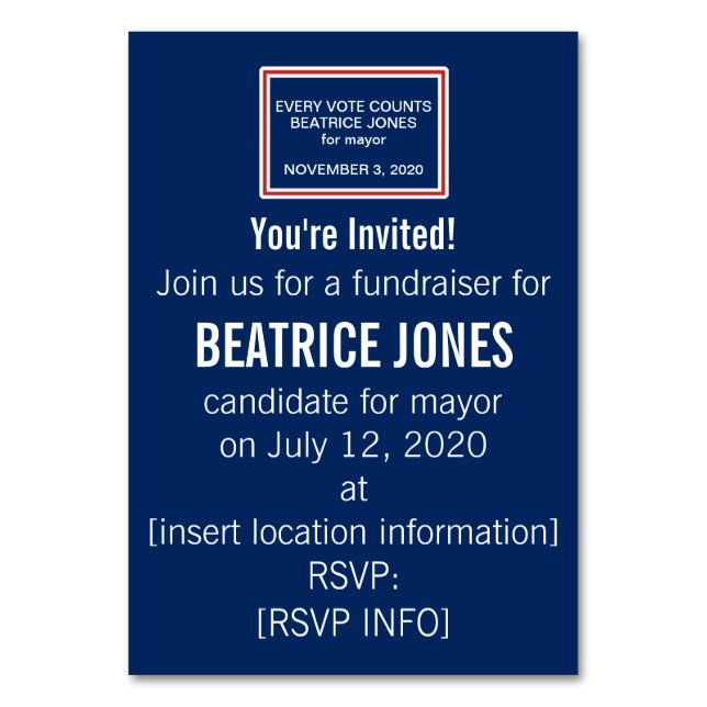 Einladung zur Kampagne "Rote und weiße Rahmen" Tischnummer (Vorderseite)