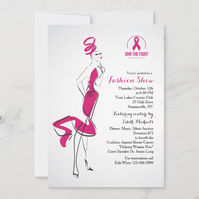 Einladung zur Kämpfe-Mode-Show (Vorderseite)