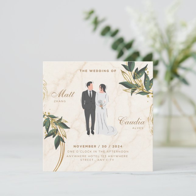 Einladung zur Kartenhochzeit (Stehend Vorderseite)