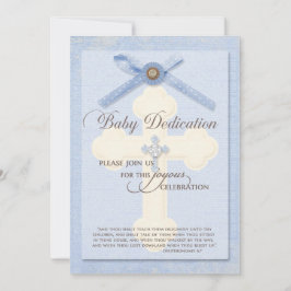 Einladung zur Kinderbetreuung - Blau mit Kreuz & R