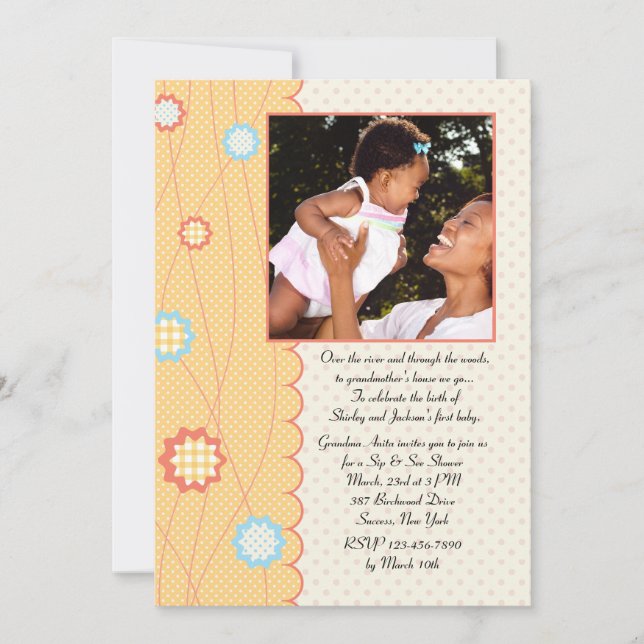 Einladung zur Kinderdusche (Vorderseite)