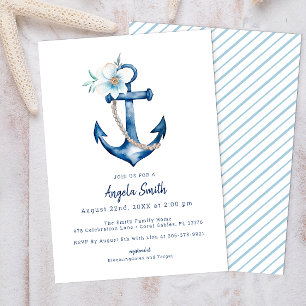 Einladung zur Kinderdusche an der Küste   Blue Anc