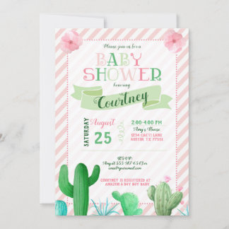 Einladung zur Kinderdusche Cactus Baby