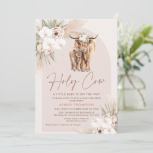 Einladung zur Kinderdusche "Holy Cow Floral Boho A