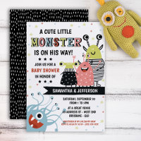 Einladung zur Kinderdusche Monster