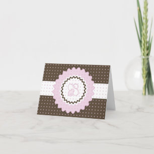 Einladung zur Kinderdusche, rosa und braun