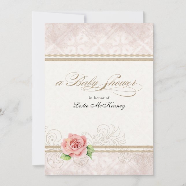 Einladung zur Kinderdusche - unsere kleine Prinzes (Vorderseite)