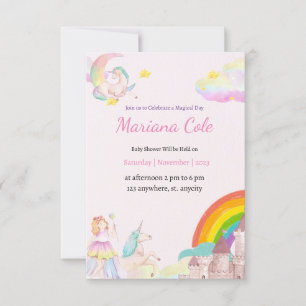 Einladung zur Kindermädchen-Babydusche von Unicorn