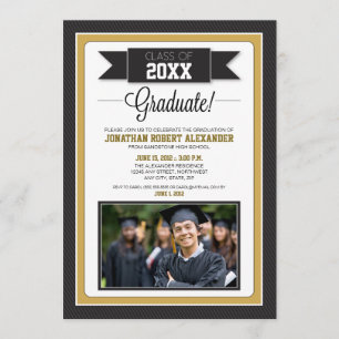 Einladung zur Klassischen Graduationspartei (Gold)