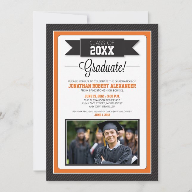 Einladung zur klassischen Graduationspartei (Orang (Vorderseite)