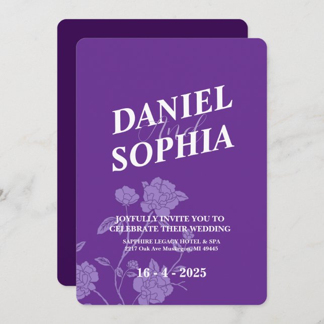 Einladung zur klassischen Hochzeit (Vorne/Hinten)