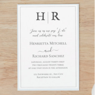 Einladung zur klassischen Monogram Black & White W