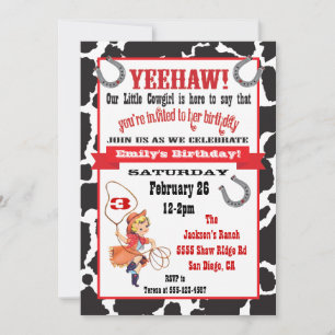 Einladung zur kleinen Cowgirl-Geburtstagsfeier