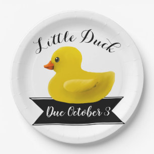 Einladung zur kleinen Duckkissendusche Pappteller