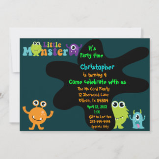 Einladung zur kleinen Monster Geburtstagsparty