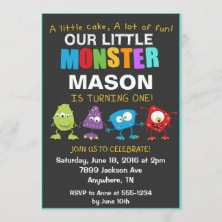 Einladung zur kleinen Monster Geburtstagsparty