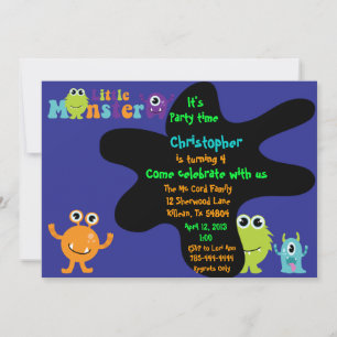 Einladung zur kleinen Monster Geburtstagsparty