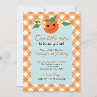 Einladung zur kleinen Süsse Orange Neutral Birthda