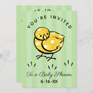 Einladung zur kleinen Yellow Chick Baby Dusche