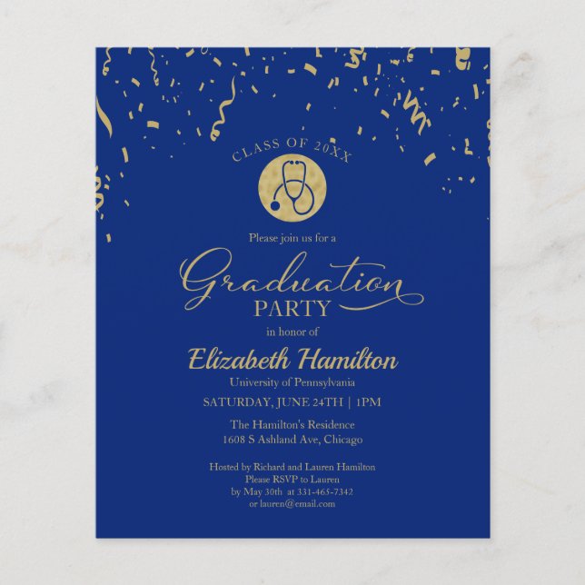 Einladung zur Krankenpflege Party der Schule (Vorderseite)