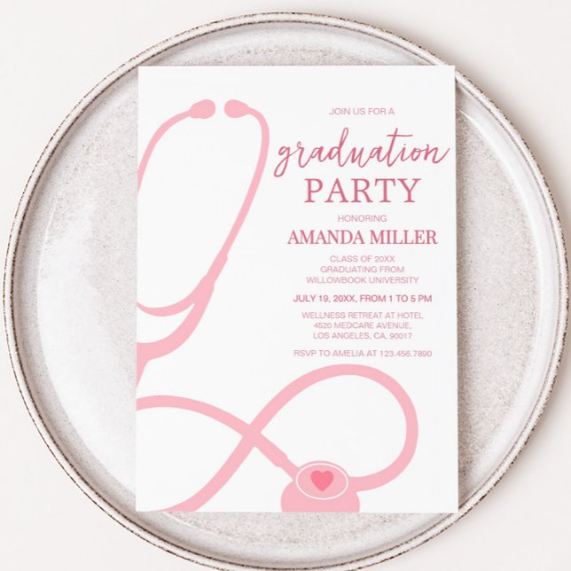 Einladung zur Krankenschwester Medical Graduation  (Nurse Graduation Party Invitation)