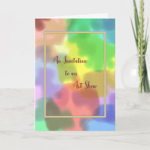 Einladung zur Kunstausstellung farbiges Design