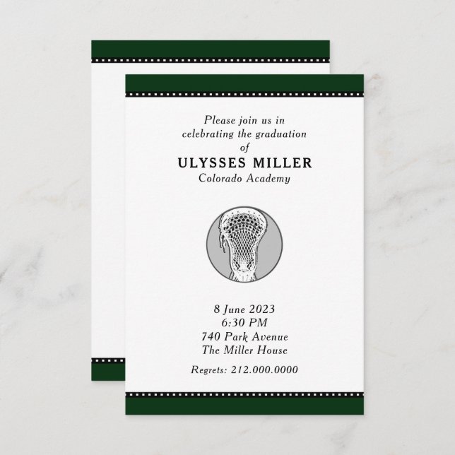 Einladung zur Lacrosse Graduation Party (Vorne/Hinten)