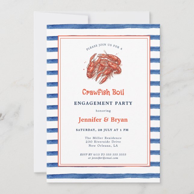 Einladung zur lässigen Crawfish-Bogen (Vorderseite)