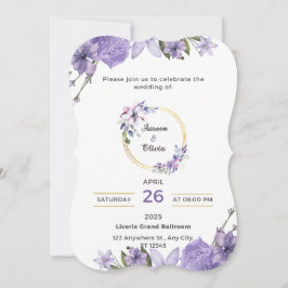 Einladung zur lila Fantasy Hochzeit