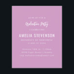 Einladung zur Lila Minimal-Graduation<br><div class="desc">Budget Moderne Minimal Graduation Party Einladung in Lila</div>