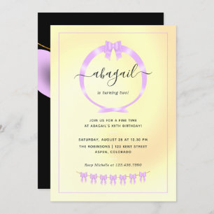 Einladung zur lila und Gold Geburtstagsparty
