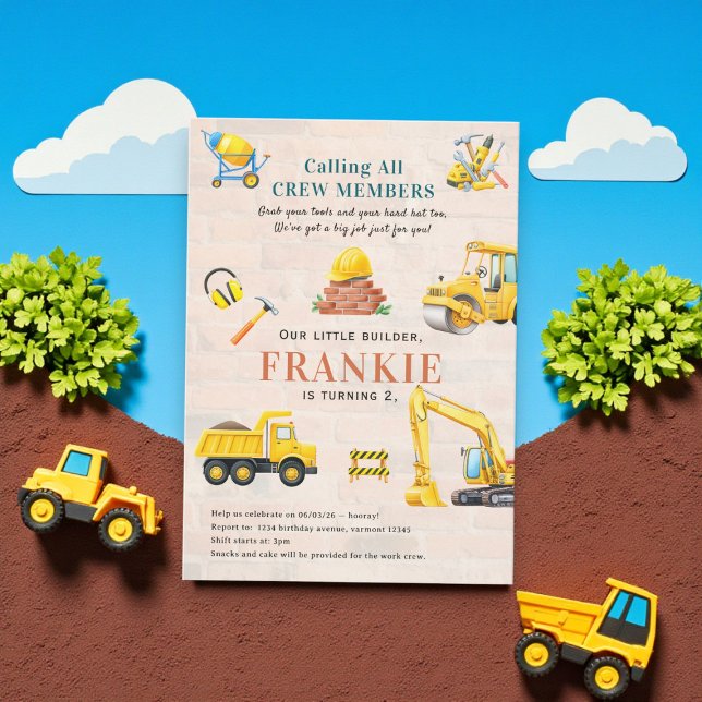 Einladung zur Little Builder Construction Party (Von Creator hochgeladen)