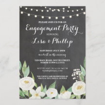 Einladung zur Live Party Chalk White Blume Dusche