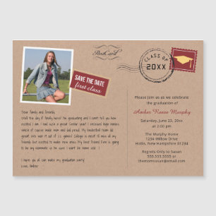 Einladung zur lustigen postkartenartigen Graduatio