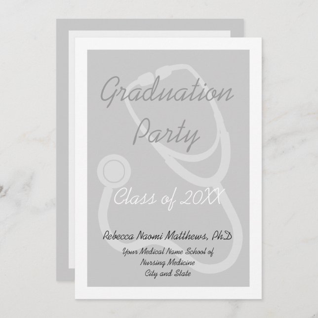 Einladung zur Medical School Graduation Party (Vorne/Hinten)