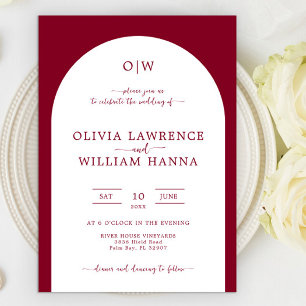 Einladung zur Minimal Mongram Arch Wedding
