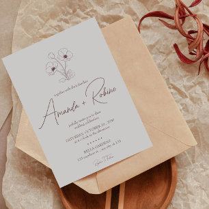 Einladung zur Minimalistischen Blumenhochzeit