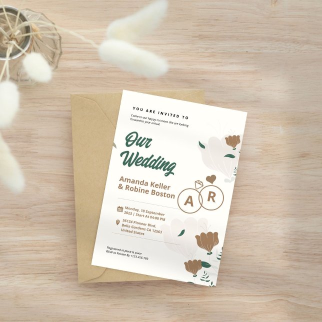 Einladung zur Minimalistischen Blumenhochzeit (Von Creator hochgeladen)