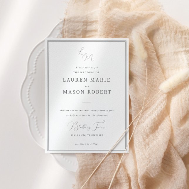 Einladung zur Minimalistischen Hochzeit in Monogra (Von Creator hochgeladen)