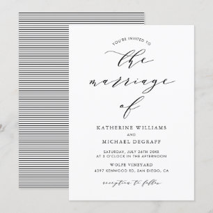 Einladung zur Minimalistischen Hochzeit von Schwar